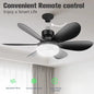 Ventilador de techo de 30W con luz E27 y función de atenuación LED con control remoto, adecuado para sala de estar, estudio y uso doméstico, 85-265V