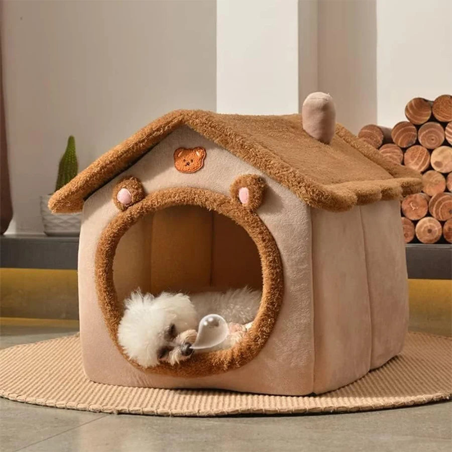 Casa plegable para mascotas, casa lavable extraíble para gatos, cueva para cachorros, sofá, cama para mascotas, casa para perros extra pequeños y gatos pequeños y medianos