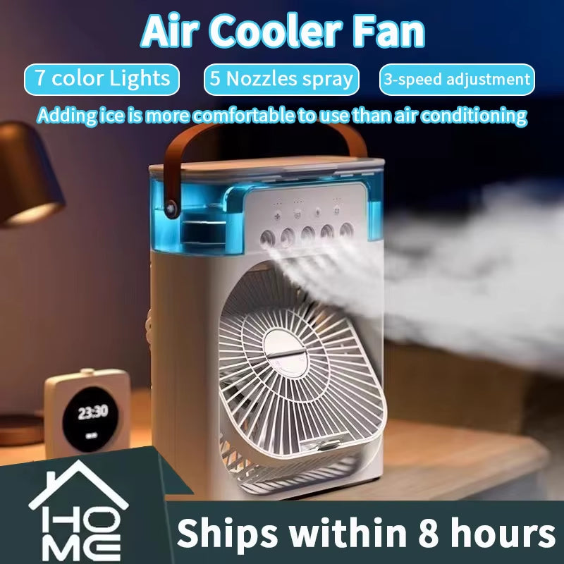 Ventilador 3 en 1 Nexorretail con aire acondicionado, humidificador, luz LED nocturna y control ajustable para hogar y oficina