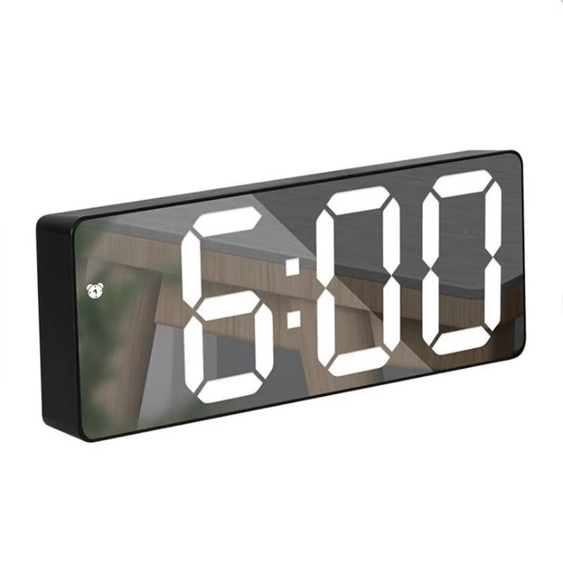 Reloj despertador Digital acrílico/espejo, Control por voz, repetición, modo nocturno, reloj de mesa, función antidisturbios de 12/24H, reloj electrónico LED