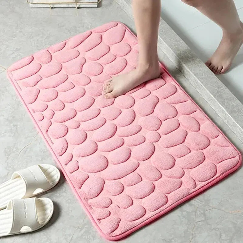 Alfombra de fibra en relieve, alfombra antideslizante para baño y sala de estar, alfombra de suelo de guijarro, artículos para el hogar, 1 ud.