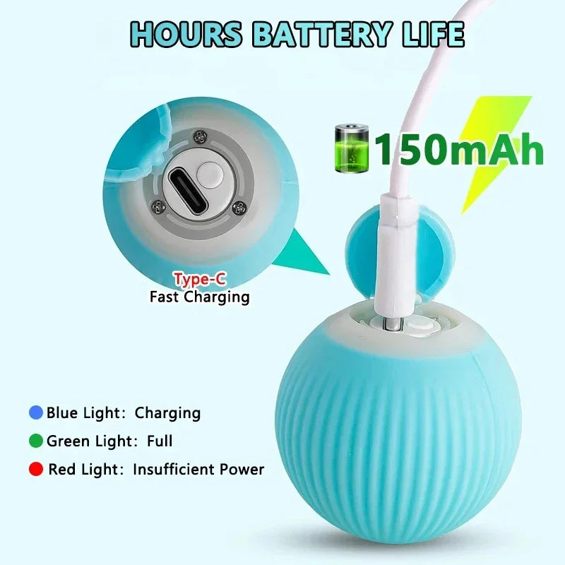 Bola giratoria para gatos, juguetes eléctricos interactivos con carga USB, juguete para gatos y perros, accesorios para mascotas, suministros para el hogar