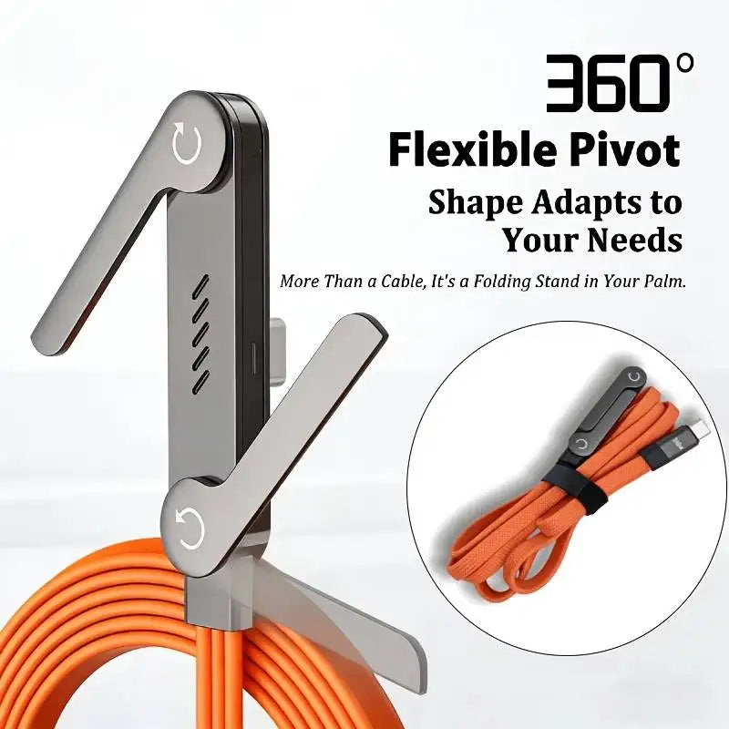 Cable de Carga Rápida Tipo C a Tipo C de 240W, con Soporte Plegable para Teléfono, para iPhone 17/16/15 y Cargador Samsung