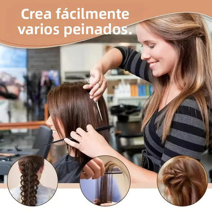 Kit de peluquería profesional Nexorretail con capa de corte, peines y sacapelos para salón de belleza.
