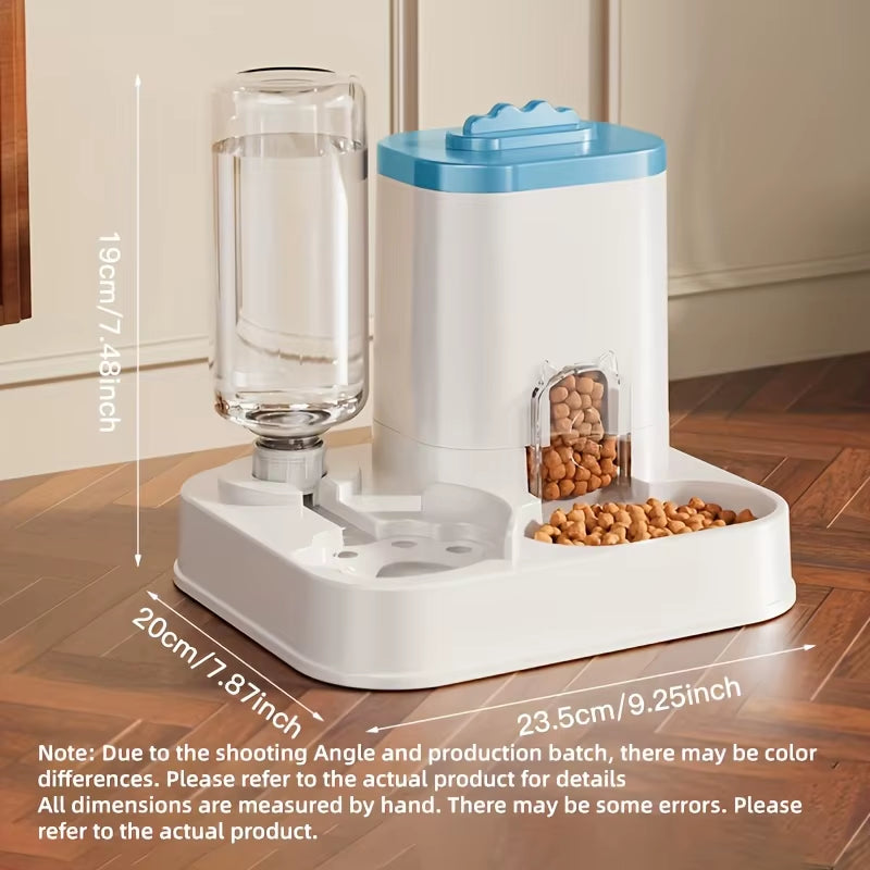 Dispensador y comedero automático de agua para gatos con relleno por gravedad, diseño de una sola pieza de gran capacidad a prueba de derrames, 1 paquete