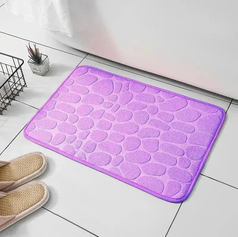 Alfombra de fibra en relieve, alfombra antideslizante para baño y sala de estar, alfombra de suelo de guijarro, artículos para el hogar, 1 ud.