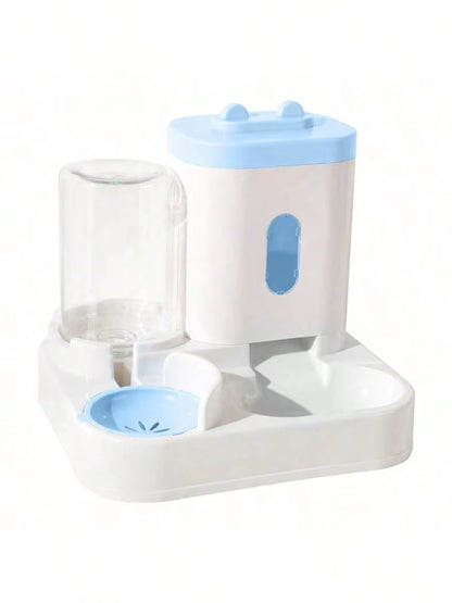 Dispensador y comedero automático de agua para gatos con relleno por gravedad, diseño de una sola pieza de gran capacidad a prueba de derrames, 1 paquete