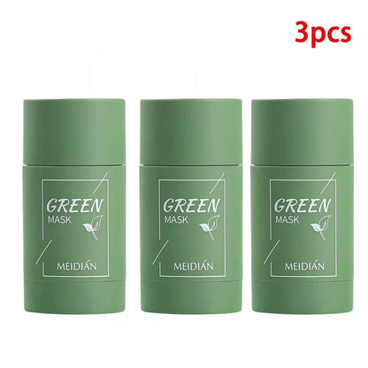 Mascarilla limpiadora sólida de té verde, crema para el tratamiento de imperfecciones de acné, eliminación de espinillas, fórmula vegetal Natural, solución suave para el cuidado de la piel