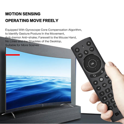 Control remoto por voz VONTAR G20S Pro de Nexorretail, air mouse inalámbrico con giroscopio y funciones de reconocimiento de voz.