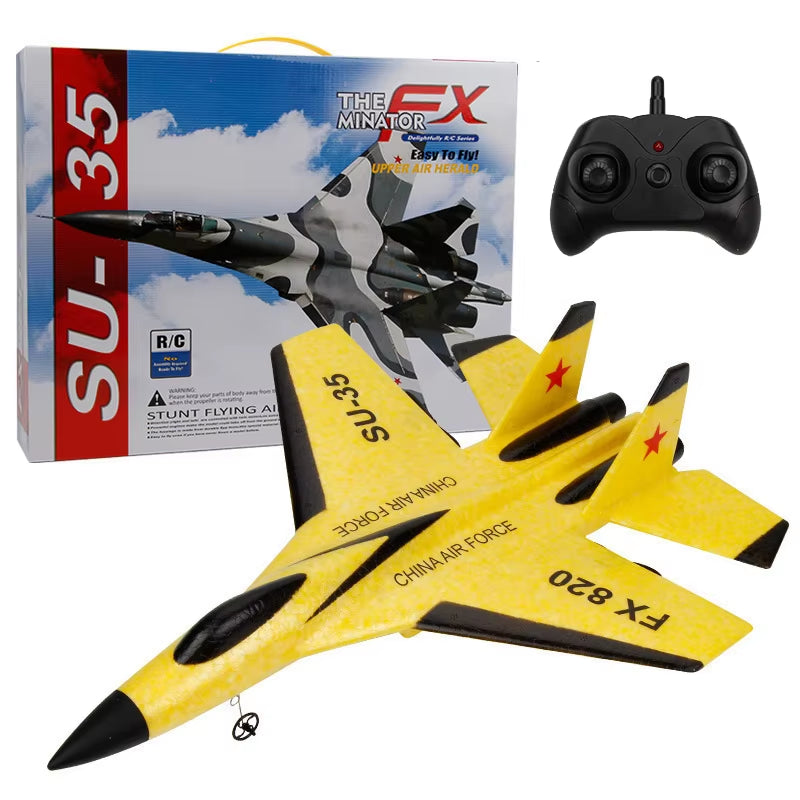 Dron de ala fija SU35 para niños, planeador de 2,4G, Avión de espuma para lanzar a mano, Control remoto eléctrico, Avión RC al aire libre, juguetes para niños F22
