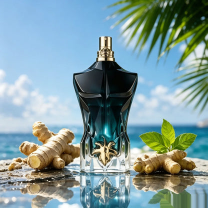 Perfume Jean Paul Gaultier Le Beau Le Parfum para hombre en frasco de 125ml, colonia masculina con diseño elegante.