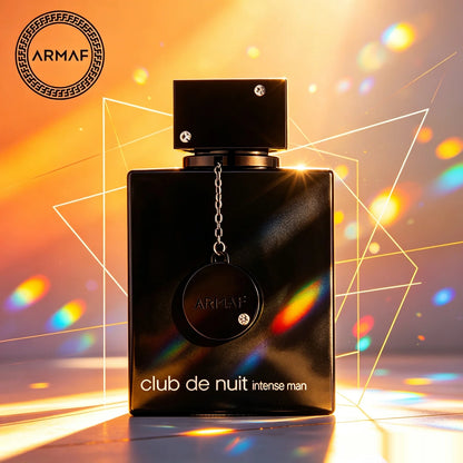 Perfume Armaf Club de Nuit Intense Man 105ml, eau de toilette original, botella con diseño elegante y frasco de perfume de color oscuro