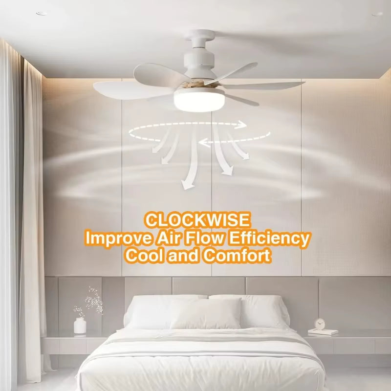 Ventilador de techo de 30W con luz E27 y función de atenuación LED con control remoto, adecuado para sala de estar, estudio y uso doméstico, 85-265V