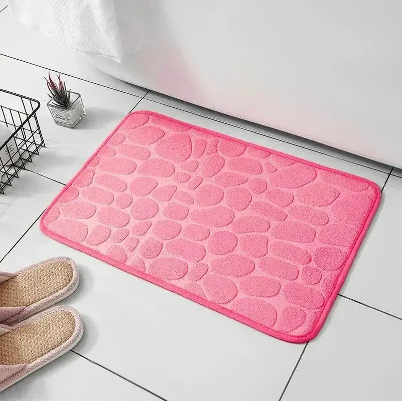 Alfombra de fibra en relieve, alfombra antideslizante para baño y sala de estar, alfombra de suelo de guijarro, artículos para el hogar, 1 ud.