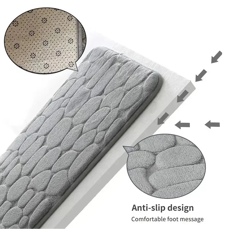 Alfombra de fibra en relieve, alfombra antideslizante para baño y sala de estar, alfombra de suelo de guijarro, artículos para el hogar, 1 ud.
