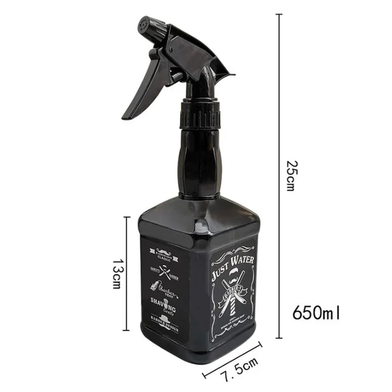 Botella pulverizadora de peluquería de 500ML/650ML, herramientas para el cabello de peluquero, rociador de agua, regadera con cabezal de aceite de whisky Retro
