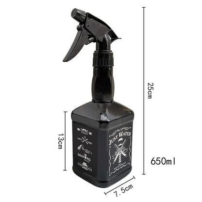 Botella pulverizadora de peluquería de 500ML/650ML, herramientas para el cabello de peluquero, rociador de agua, regadera con cabezal de aceite de whisky Retro