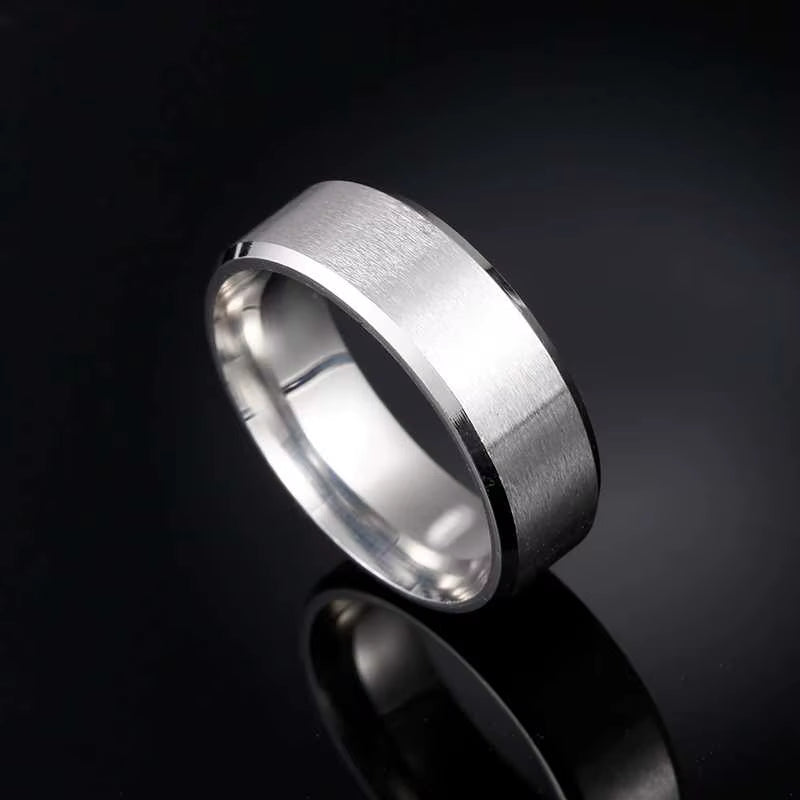 Anillo de joyería con dijes de moda, anillos negros de acero inoxidable para hombres y mujeres, nombre grabado personalizado