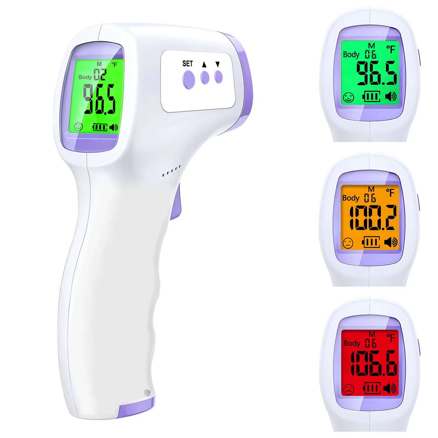Termómetro infrarrojo Digital para la frente y el cuerpo, termómetros para la fiebre sin contacto o oxímetro de pulso de dedo portátil médico, oxígeno en sangre