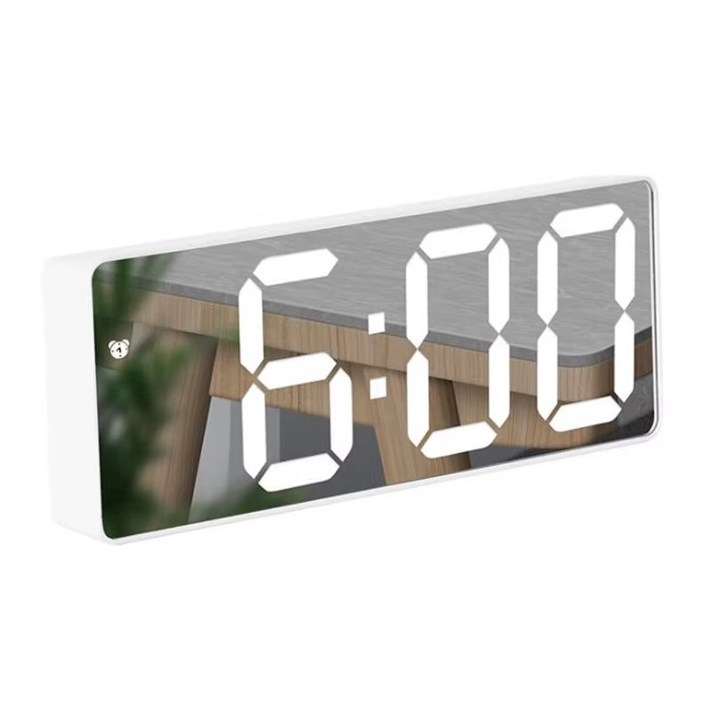 Reloj despertador Digital acrílico/espejo, Control por voz, repetición, modo nocturno, reloj de mesa, función antidisturbios de 12/24H, reloj electrónico LED