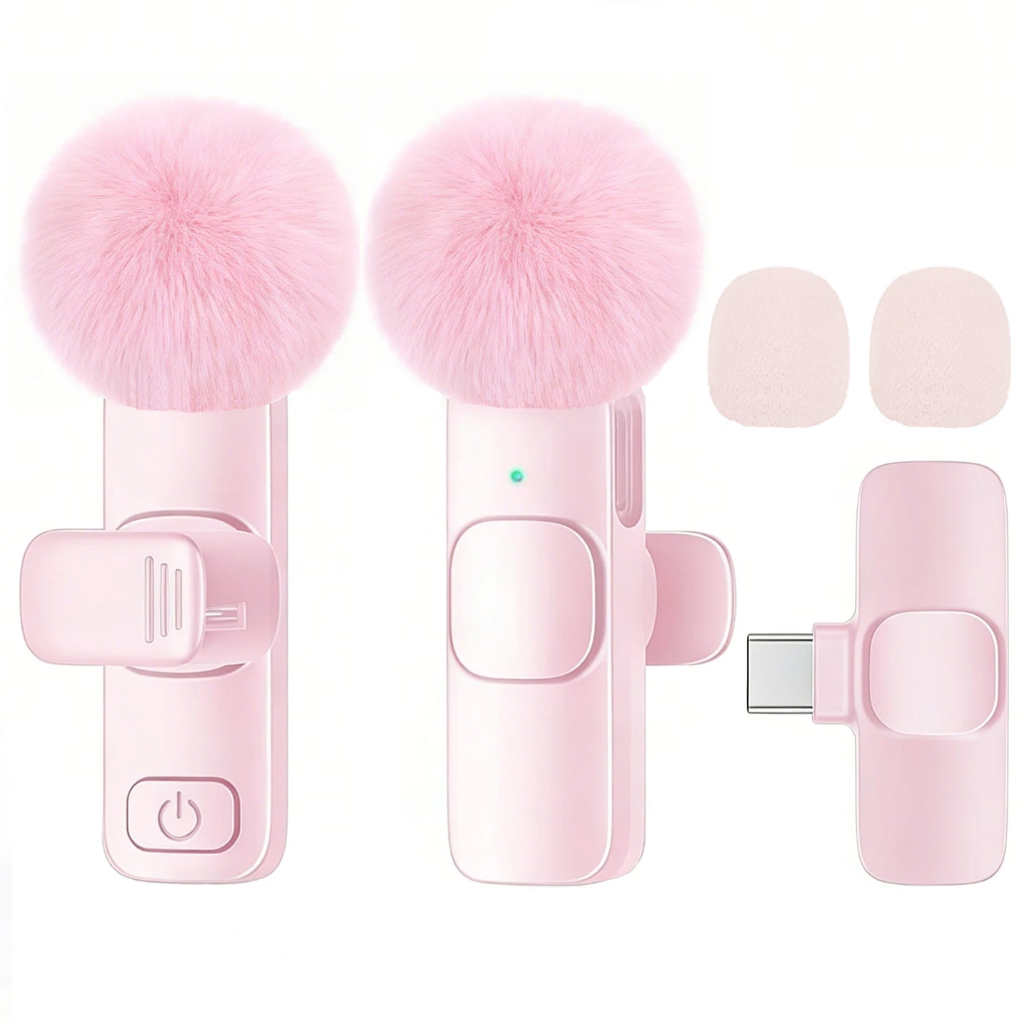 Micrófono Lavalier inalámbrico Nexorretail tipo C con clip de solapa para grabación y transmisión de audio en dispositivos compatibles.
