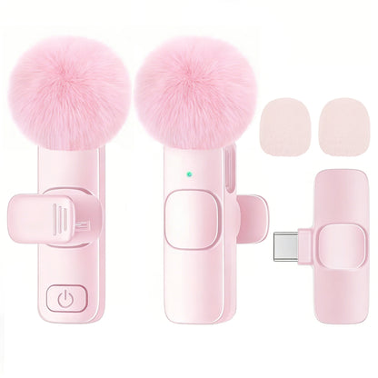 Micrófono Lavalier inalámbrico Nexorretail tipo C con clip de solapa para grabación y transmisión de audio en dispositivos compatibles.