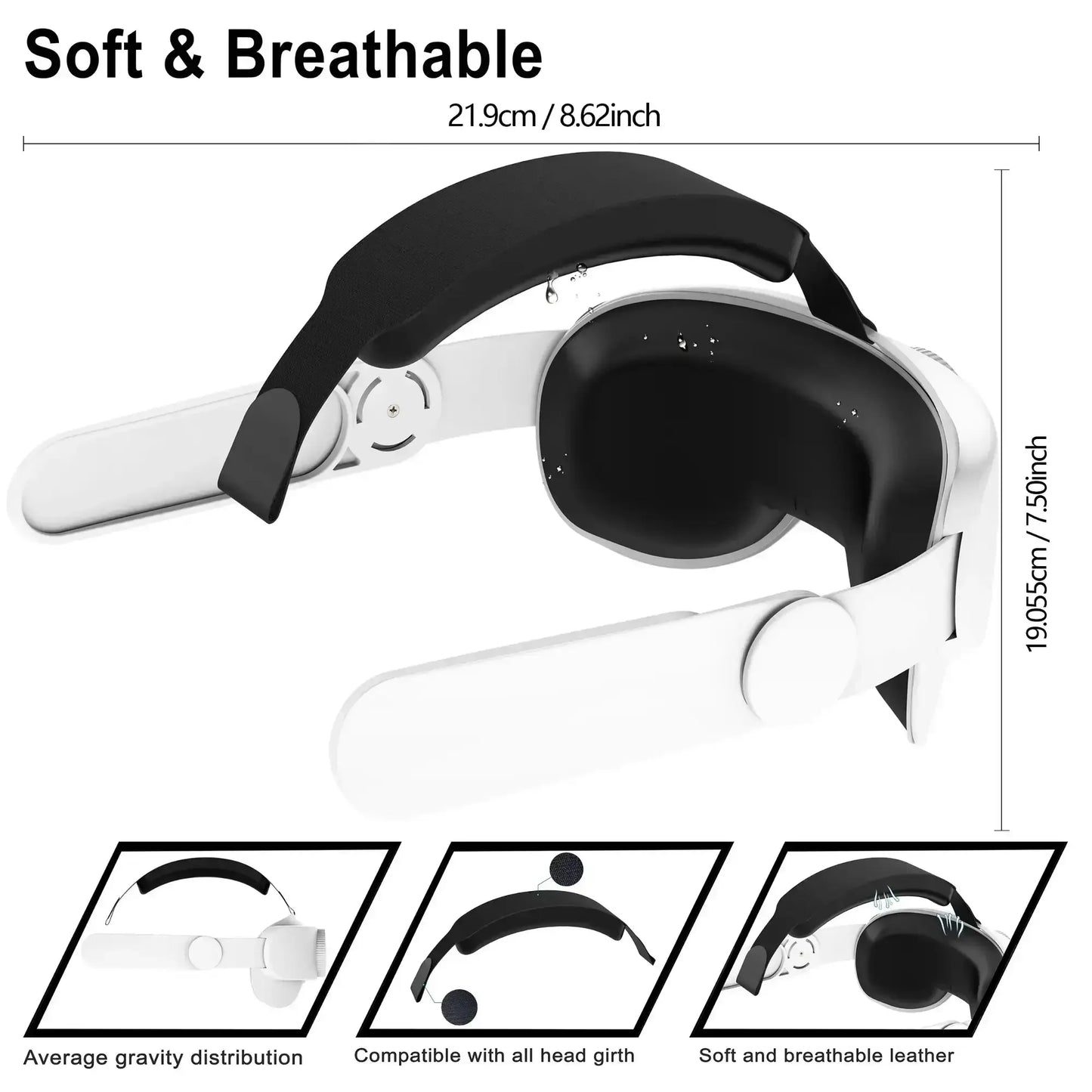 Correa de confort para Meta Quest 2 de Nexorretail, soporte ergonómico ajustable para mayor comodidad en realidad virtual.