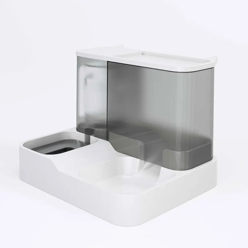 Comedero y Bebedero Automático Todo en Uno para Gatos, Tazón para Mascotas de Gran Capacidad, Dispensador de Agua Automático 2 en 1 Sin Mojado el Rostro