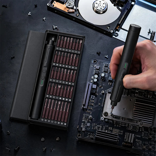 Destornillador Eléctrico 42 en 1 de 8.ª Generación, Kit de Precisión Inalámbrico, Recargable por USB, Alto Torque, para Reparación de Teléfonos, Laptops y Electrónicos