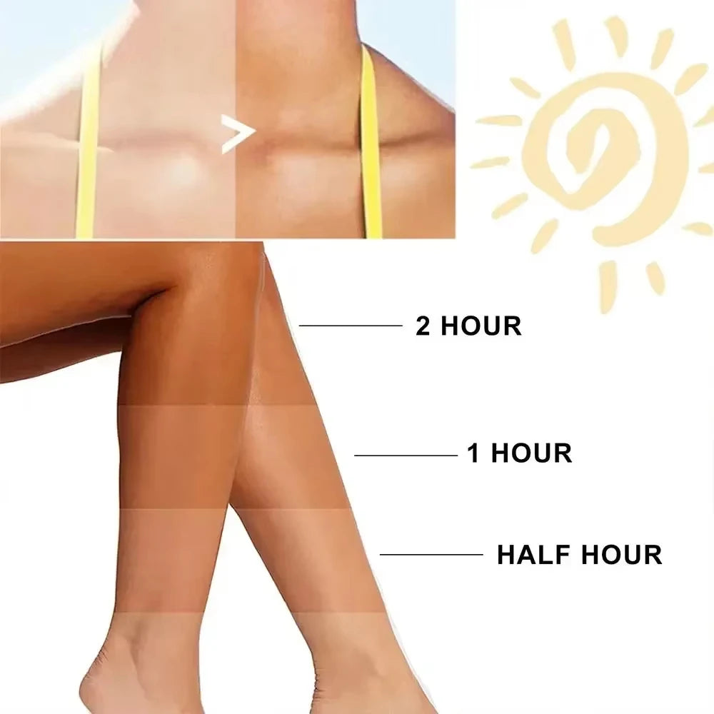 Loción autobronceadora Nexorretail para rostro y cuerpo, bronceador con brillo natural y fácil de aplicar.