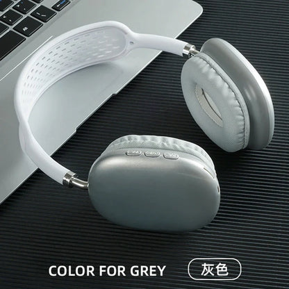 Auriculares inalámbricos Bluetooth Nexorretail P9 con micrófono, cancelación de ruido, sonido estéreo y soporte TF para deportes y gaming.