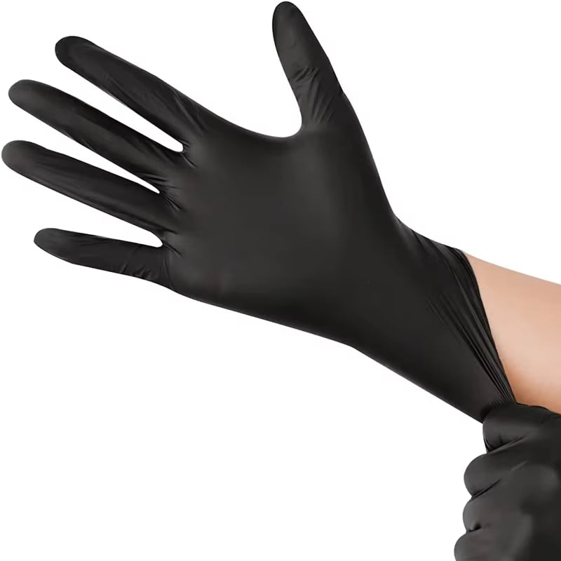 Guantes desechables de nitrilo negro para el trabajo, guantes de limpieza para el hogar sin látex, tatuajes mecánicos texturizados, tinte para el cabello, belleza, 10/20/50/100 Uds.
