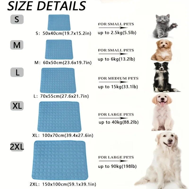 Alfombra refrescante para perros y gatos Nexorretail, manta fría de verano en tamaño M a 2XL, con superficie suave y acolchada.
