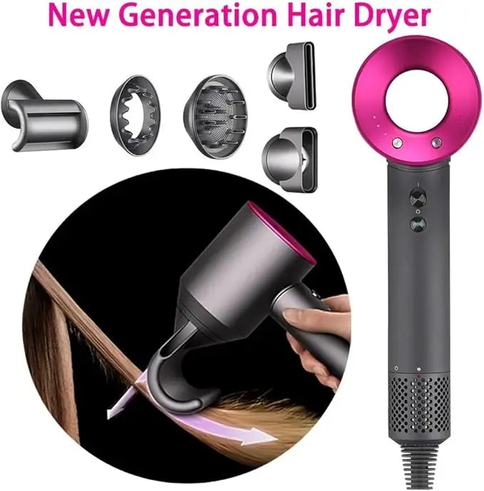 Secador Iónico Profesional 1600W, Motor Digital V9 de Alta Velocidad 110000RPM, Tecnología Air Multiplier, Control Inteligente de Temperatura, Secador de Pelo Silencioso para Uso Profesional y Hogar