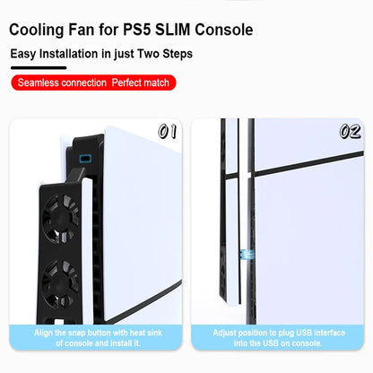 Ventilador de refrigeración para PS5 Slim Nexorretail con LED silencioso y extractor de calor para consola gaming.