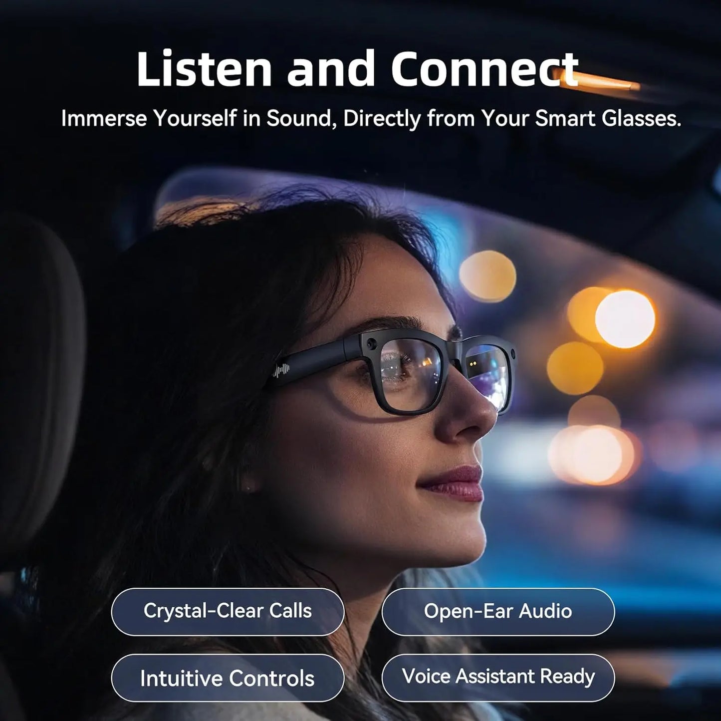 Gafas inteligentes Nexorretail con cámara HD 1080P, audio Bluetooth, diseño para hombre, con capacidad de 32GB.