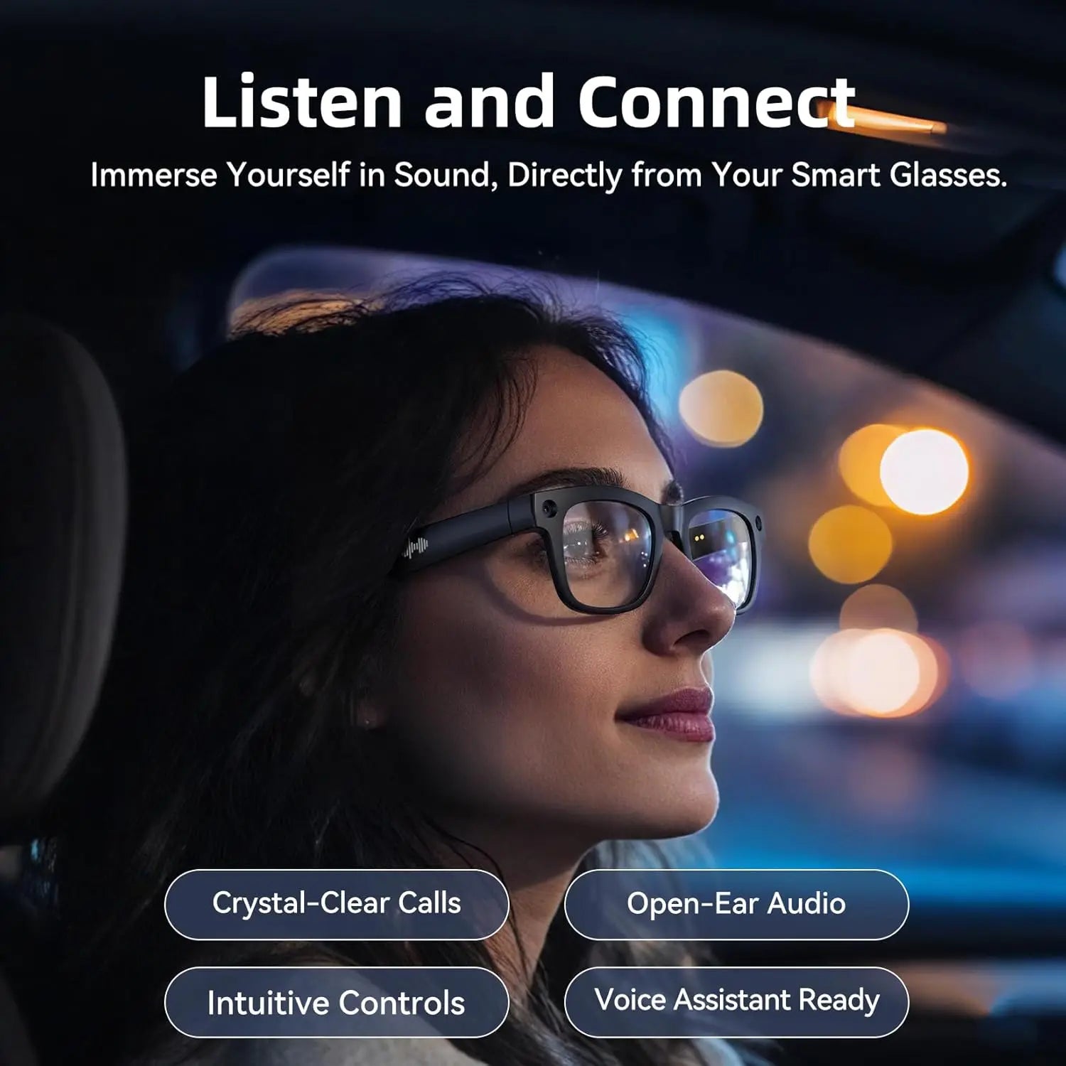 Gafas inteligentes Nexorretail con cámara HD 1080P, audio Bluetooth, diseño para hombre, con capacidad de 32GB.