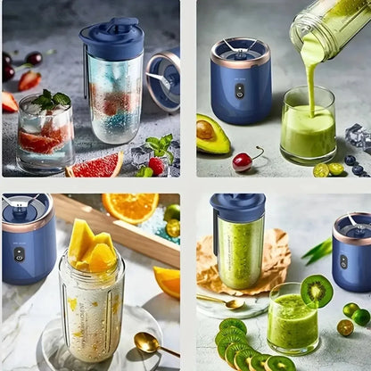 Licuadora USB portátil de 6 colores, 400ml, exprimidor eléctrico de viaje, taza para batidos, batidos, cocina, Mini herramienta mezcladora