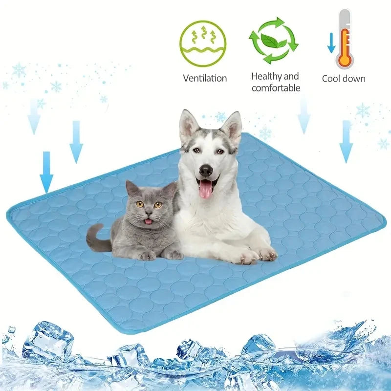 Alfombra refrescante para perros y gatos, manta fría de verano en tamaño M a 2XL, con textura suave y superficie fresca de Nexorretail.