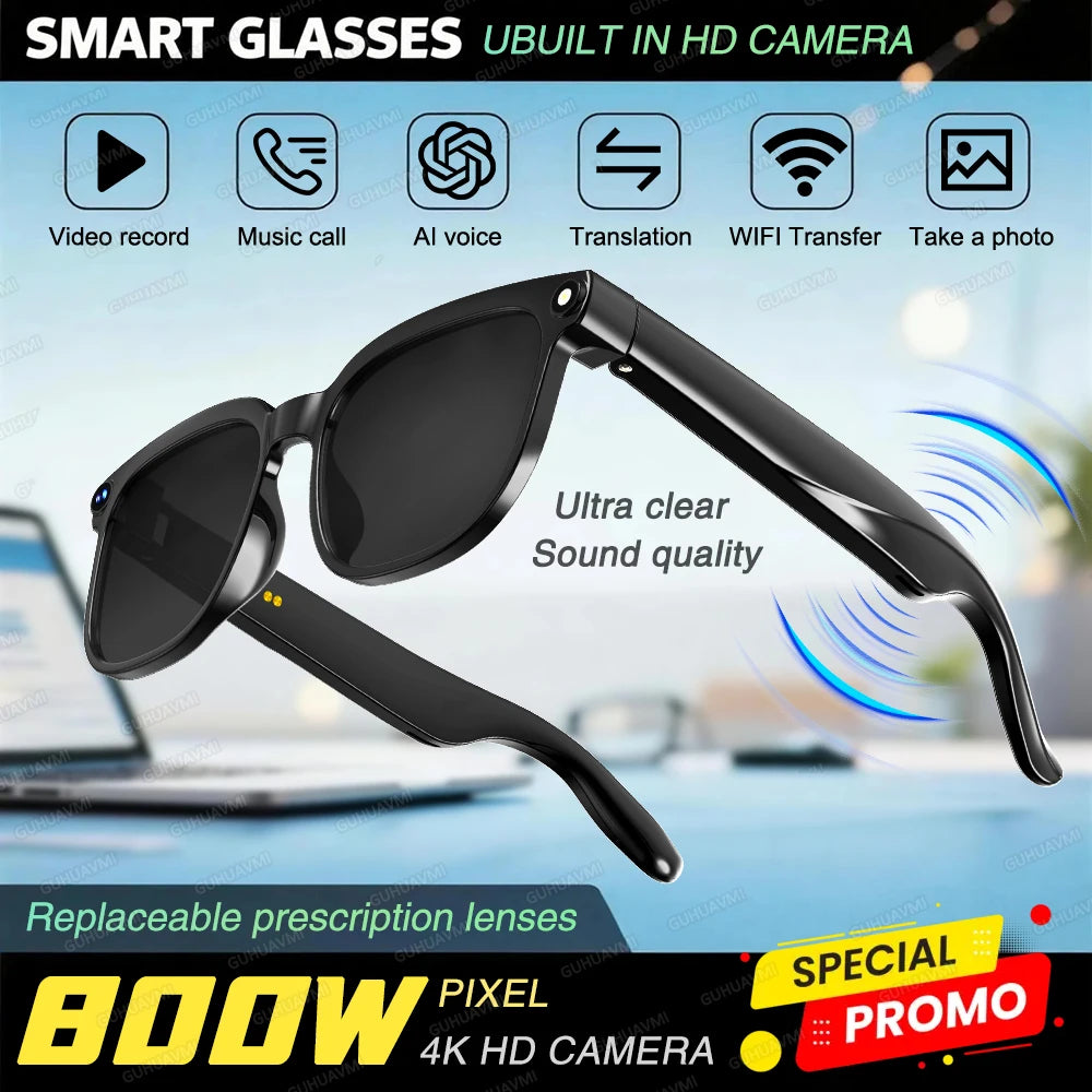 Gafas inteligentes Nexorretail con cámara HD 1080P, audio Bluetooth y 32GB de almacenamiento, ideales para hombre.