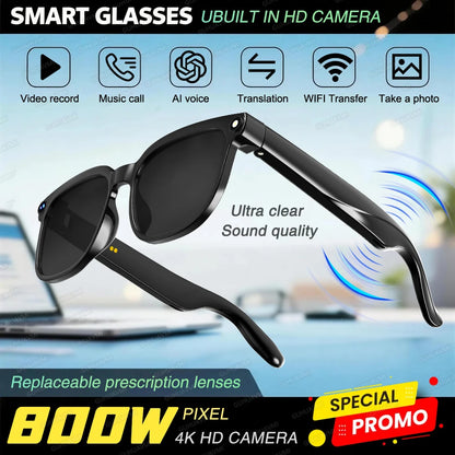 Gafas inteligentes Nexorretail con cámara HD 1080P, audio Bluetooth y 32GB de almacenamiento, ideales para hombre.