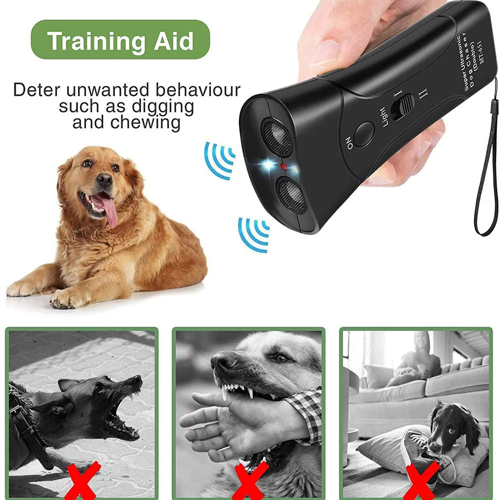 Repelente de perros para perros agresivos, repelente ultrasónico de Ultra potencia para perros, dispositivo de entrenamiento antiladridos, entrenamiento disuasorio de ladridos para perros y mascotas