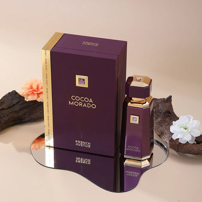 Perfume Árabe de Larga Duración, Líquido, Brun Cocoa Morado Azzure Aoud French Avenue, Fragancia Amaderada, Especiada, Vainilla, Perfume para Mujer