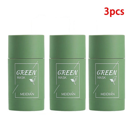 Mascarilla limpiadora sólida de té verde, crema para el tratamiento de imperfecciones de acné, eliminación de espinillas, fórmula vegetal Natural, solución suave para el cuidado de la piel