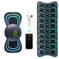 Mini masajeador de cuello EMS portátil Nexorretail con parche eléctrico cervical y pantalla LCD para alivio muscular.