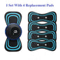 Mini masajeador de cuello EMS portátil Nexorretail con parche eléctrico cervical y pantalla LCD, diseño compacto y ergonómico.