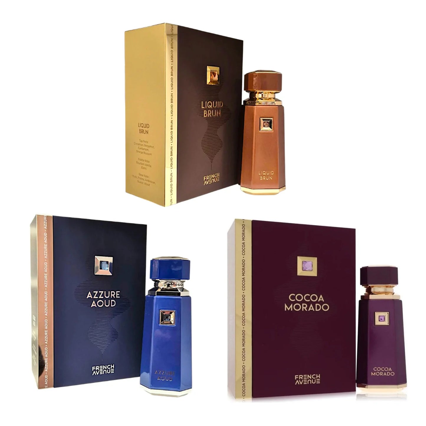 Perfume Árabe de Larga Duración, Líquido, Brun Cocoa Morado Azzure Aoud French Avenue, Fragancia Amaderada, Especiada, Vainilla, Perfume para Mujer