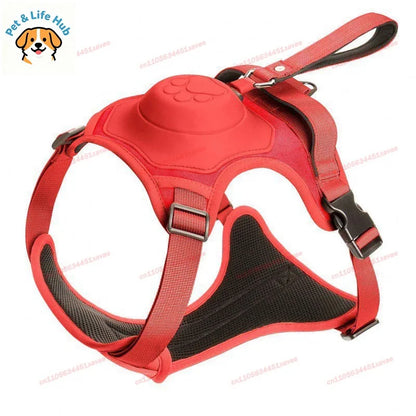 Arnés Retráctil Todo en Uno para Perros, Anti-Escape, Sin Tirones, Estilo Chaleco para Perros Medianos y Grandes