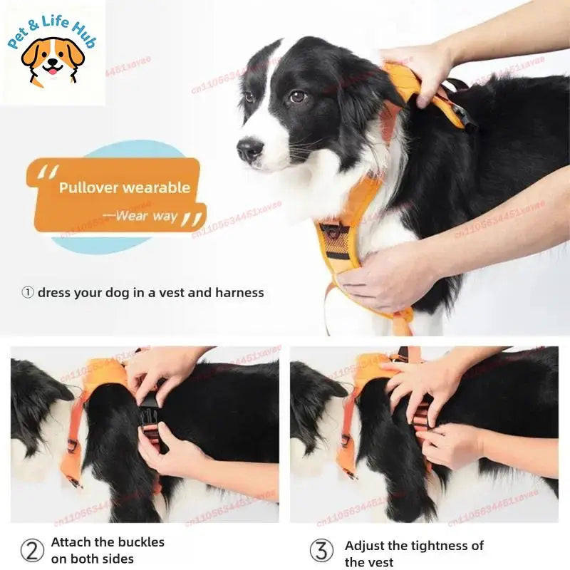 Arnés Retráctil Todo en Uno para Perros, Anti-Escape, Sin Tirones, Estilo Chaleco para Perros Medianos y Grandes