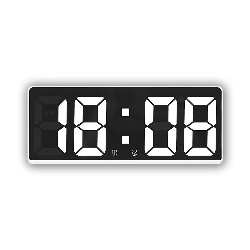 Reloj despertador Digital acrílico/espejo, Control por voz, repetición, modo nocturno, reloj de mesa, función antidisturbios de 12/24H, reloj electrónico LED
